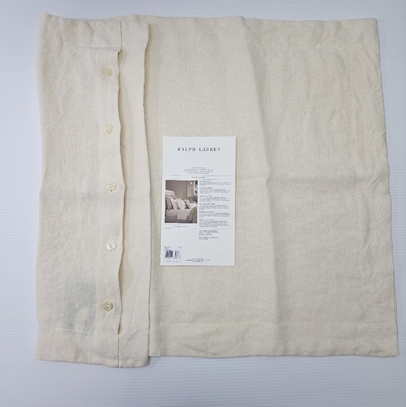 Ralph Lauren Standard Sham Foley Cream Linen 20 x 28 Neutral Natural Bedding - Picture 9 of 13